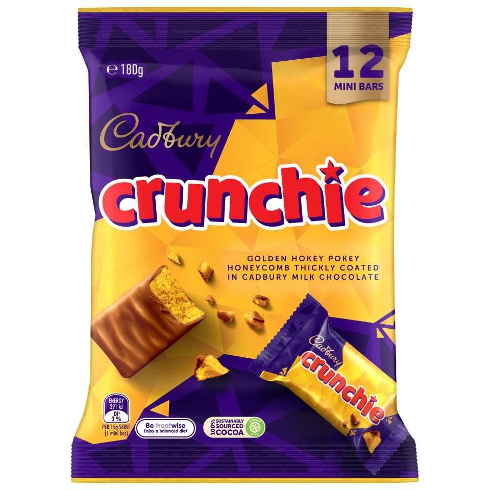 Cadbury Crunchie Mini Bars 180g Pack of 12