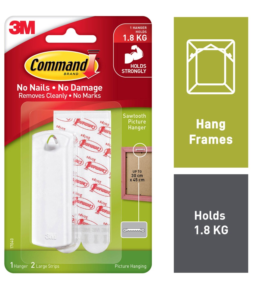 3M Command Picture Hanger Sawtooth White