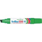 Artline 100 Permanent Marker Broad Chisel Tip 7.5-12mm Green image