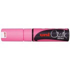 Uni Chalk Marker 8.0mm Chisel Tip Fluoro Pink PWE-8K image