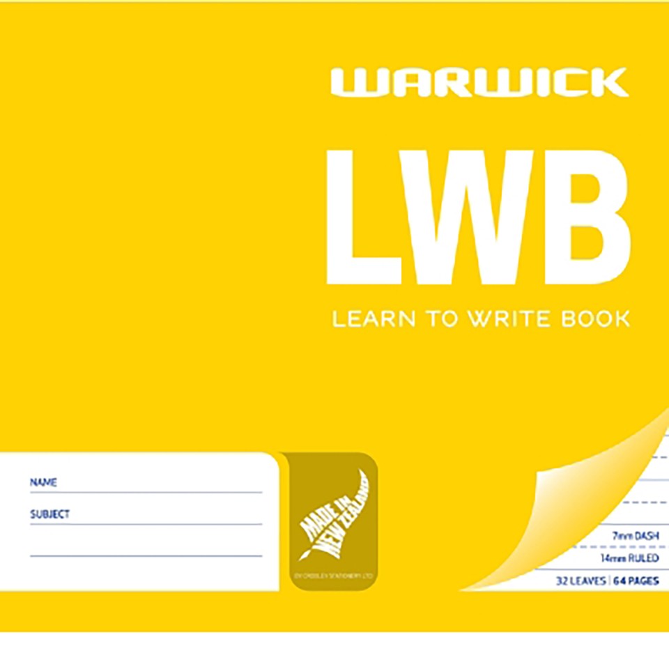 Warwick LWB Exercise Book Dashed 7mm Ruled 14mm 198 x 210mm 32 Leaf