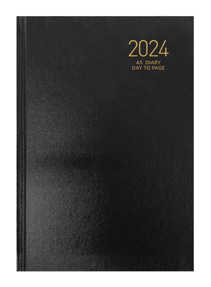 NXP 2024 Hardcover Diary A5 Day To Page Black