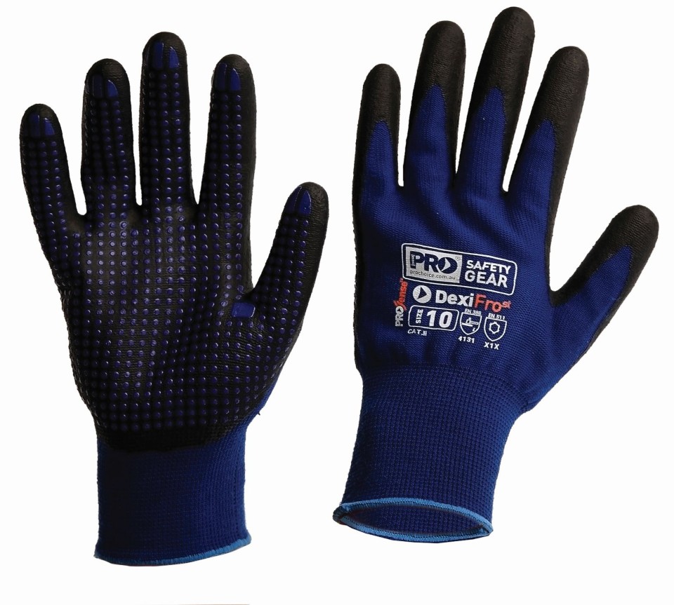 Prochoice Dexi-Frost Breathable Nitrile Dip Glove With Dots On Winter Liner Size 8