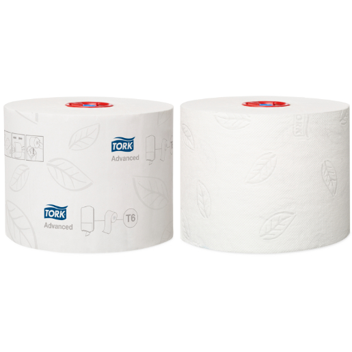 Tork Toilet Paper Mid-Size Roll Advanced 2 Ply 127530 T6 100m White Carton 27