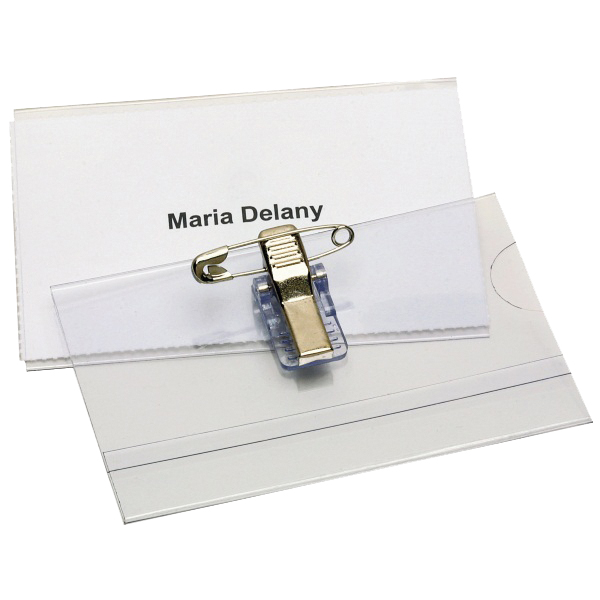 Name Badge Holder With Pin And Clip Box 50