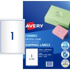 Avery Crystal Clear Shipping Labels for Laser Printers, 199.6 x 289.1 mm, 25 Labels (959065 / L7567) image