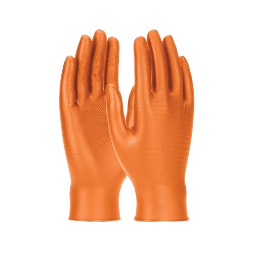 Grippaz Nitrile Gloves Orange Medium Pack 50