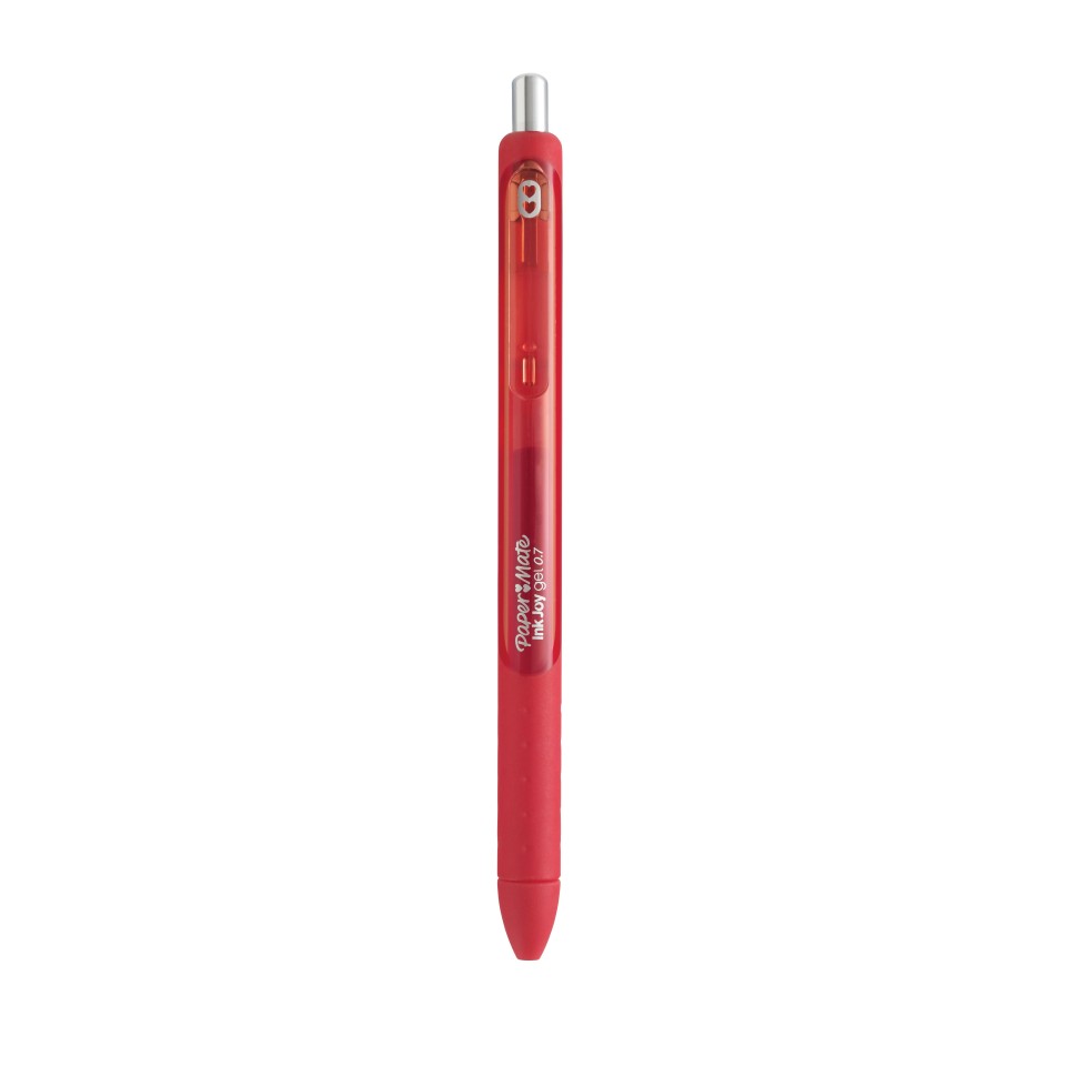 Paper Mate Inkjoy Gel Ink Pen Retractable Fine 0.7mm Red Box 12