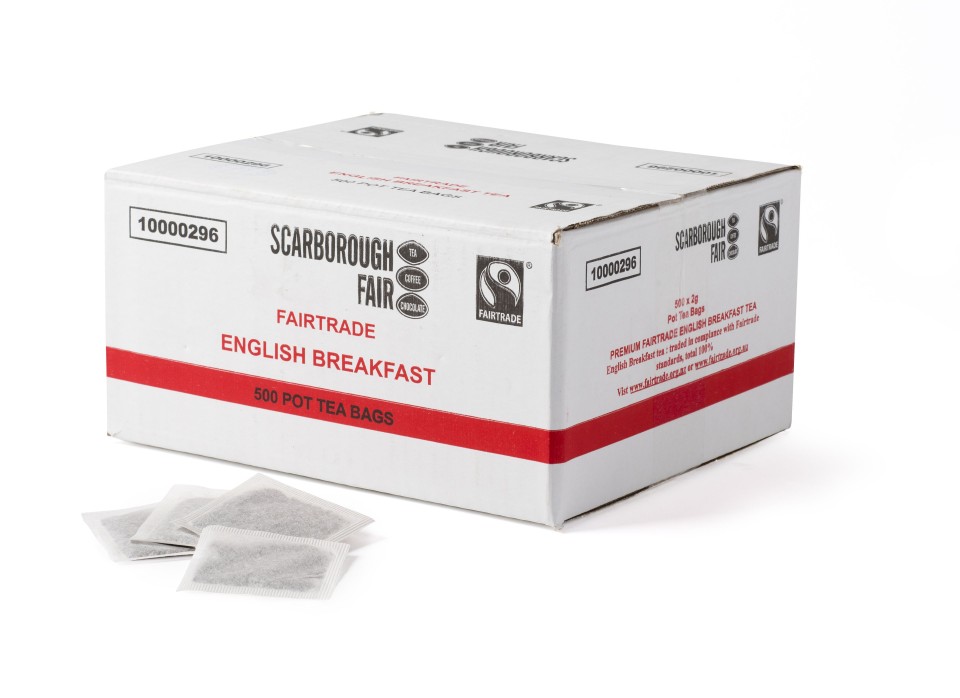 Scarborough Fair Fairtrade English Breakfast Tea Pot Bags Carton 500