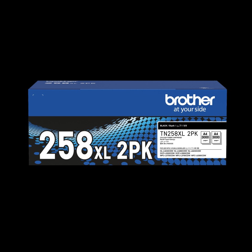 Brother Laser Toner Cartridge TN258 Black Pack 2