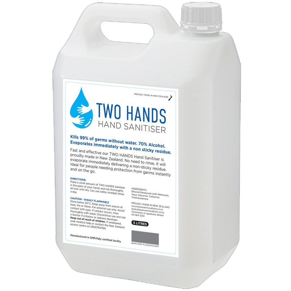 Two Hands Alcohol Hand Sanitiser 5l