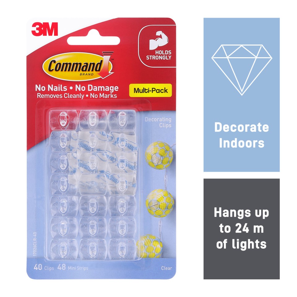 3M Command Decorating Clips Value Pack Clear Pack 40