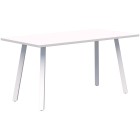 Modella II Cafe Table Angled Leg 1600 X 800mm Snow/white (Quickship) image