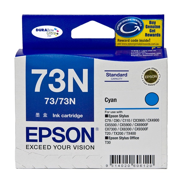 Epson DURABrite Ultra Inkjet Ink Cartridge 73N Cyan