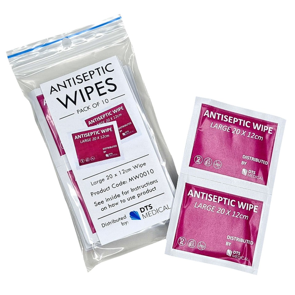 Non-Alcohol Antiseptic Wipes Pack of 10