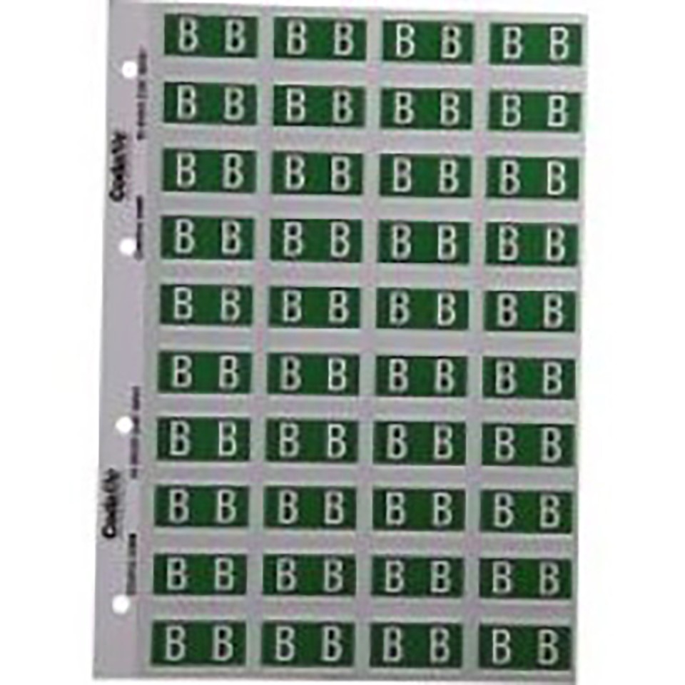 Codafile Lateral File Labels Alpha Letter B 25mm Pack 1 Sheet