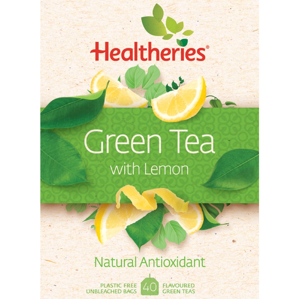 Healtheries Tea Bags Green Tea with Lemon Pack 40