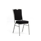 Banquet Visitor Chair Silver Frame Black Fabric image