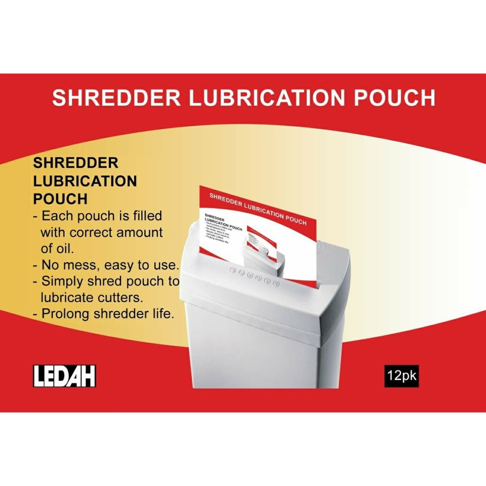 Ledah Shredder Lubrication Sheets Pack 12