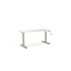 Knight Agile High Rise Manual Adjustable Desk 680-1130(h)x1800(w)x800(d)mm White Top/Silver Frame image