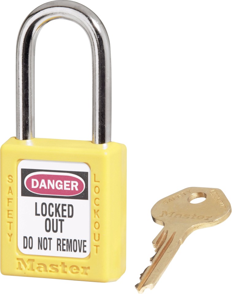 Master Lock Safety Padlock Steel Shackle Yellow