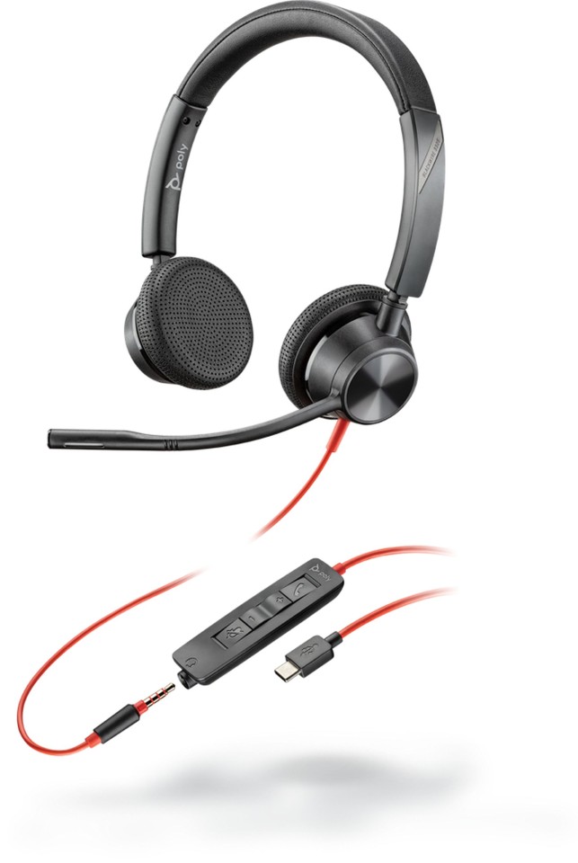 Poly Plantronics Blackwire 3325 Stereo Usb Type C And 3.5mm Over The Head Wired Headset
