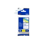 Brother TZe-253 P-Touch Laminated Labelling Tape Blue On White 24mmx8m image