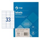 NXP Multi-Purpose Labels Laser Inkjet 70x25mm 33 Per Sheet 3300 Labels image