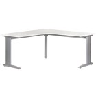 Zealand Mirage Workstation 1800(w)x1800(w)x600(d)mm 25mm Melamine Top Panel White Top Silver Base image