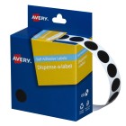 Avery Dot Stickers Dispenser 937242 14mm Diameter Black Pack 1050 image