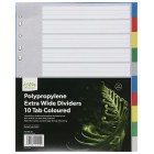 Icon Polyprop Dividers A4 Extra Wide 10 Tab Coloured Each image