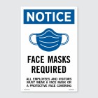 Masks Required - Employees And Visitors Pvc Sign - 300mm X 450mm image