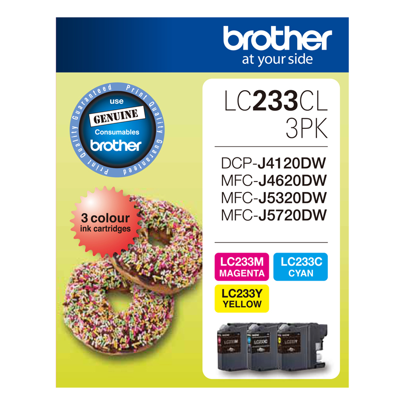 Brother Inkjet Ink Cartridge LC233 Tri Colour Pack 3