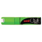 Uni Chalk Marker 8.0mm Chisel Tip Fluoro Green PWE-8K image