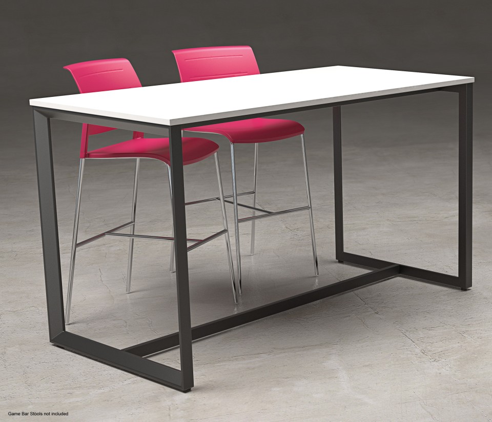 Anvil Bar Leaner Table 1600Wx800Dmm White Top / Black Frame