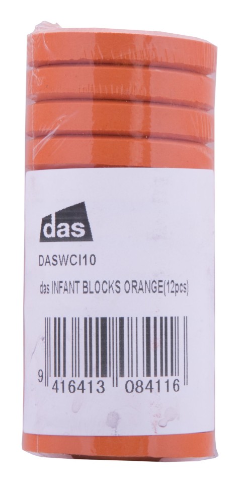 DAS Tempera Paint Blocks S0 Orange Pack 12