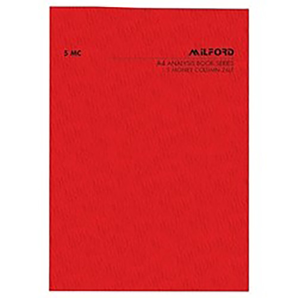 Milford Analysis Book 5 Money Column FSC Mix 70% Limp Cover A4 26 Leaf