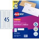 Avery Quick Peel Address Sure Feed Inkjet Printers 58 X 17.8mm Pack 1125 Labels (936060 / J8156) image