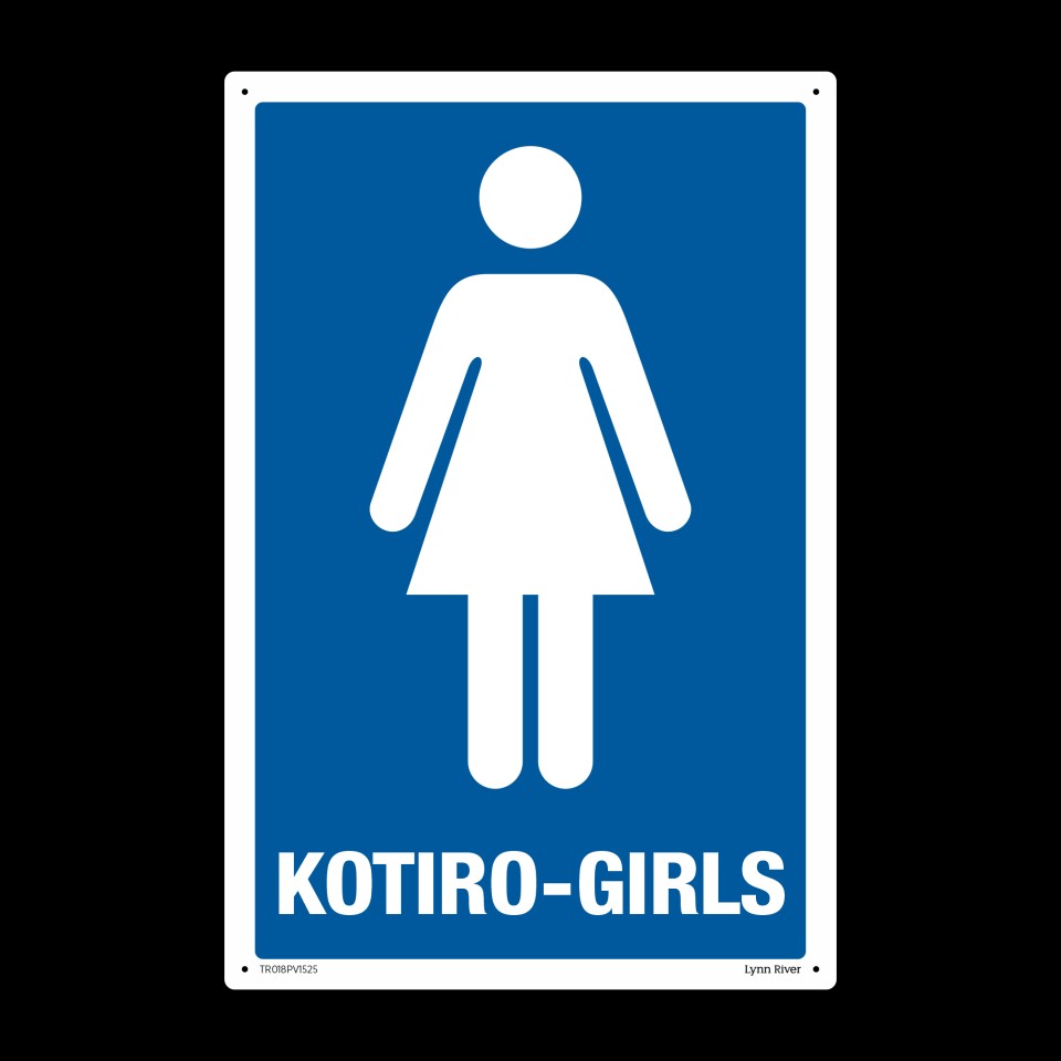 Te Reo Safety Sign Kotiro - Girls  Pvc 150mm X 250mm