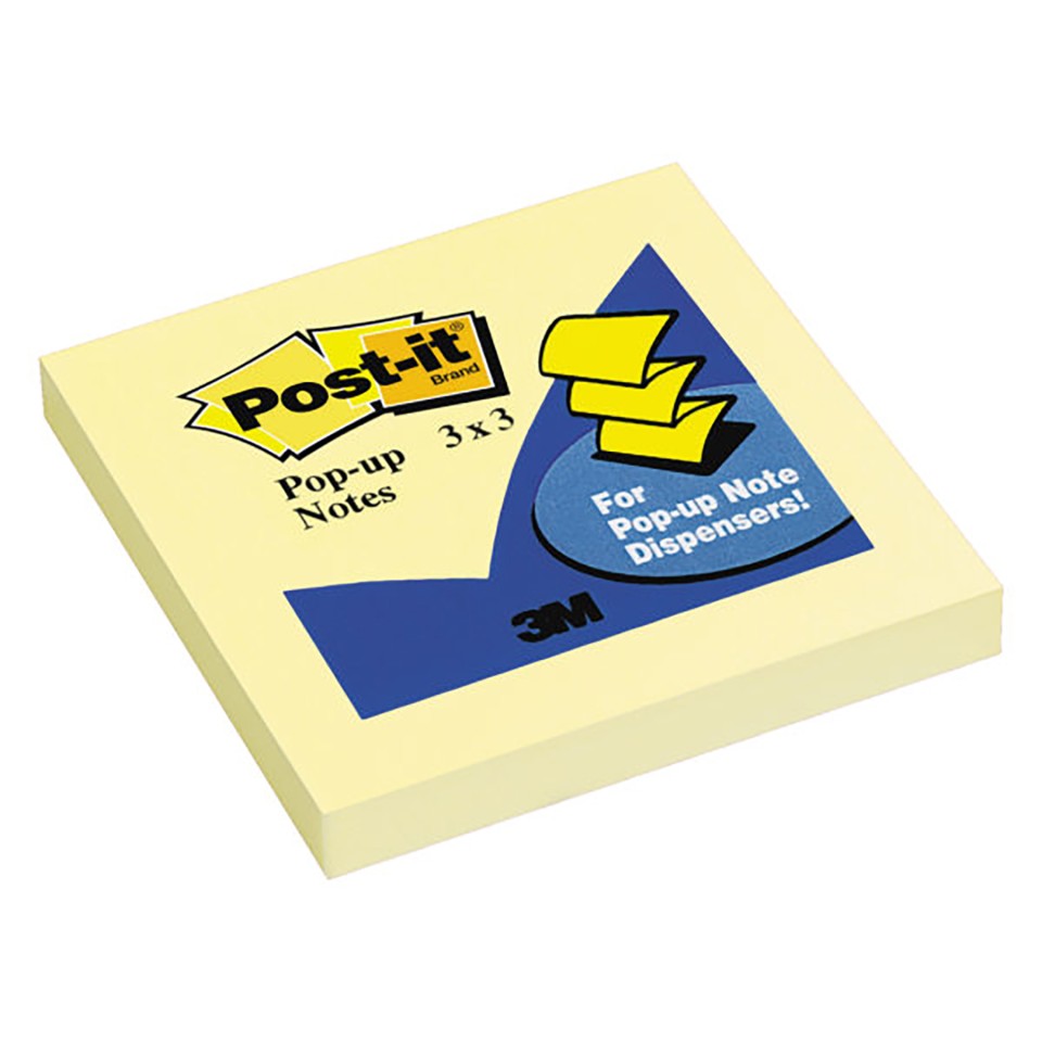 Post-it Self-Adhesive Notes Pop Up Refill R330-YW 76x76mm Yellow 100 Sheet