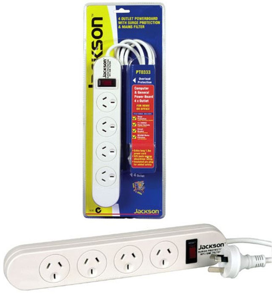Jackson Powerboard 4 Outlet Surge Protected 1.8m Cord