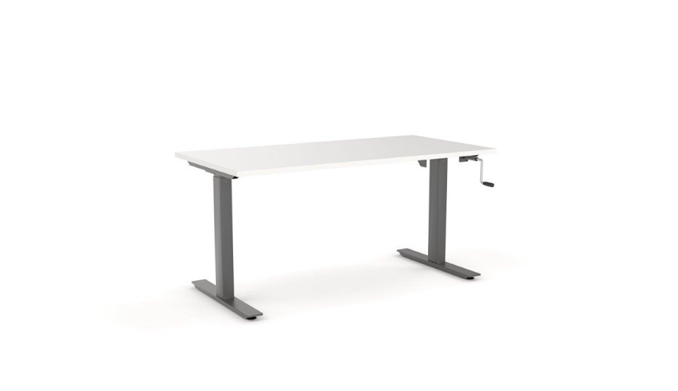 Agile High Rise Manual Adjustable Desk 1800Wx800Dmm White Top / Black Frame