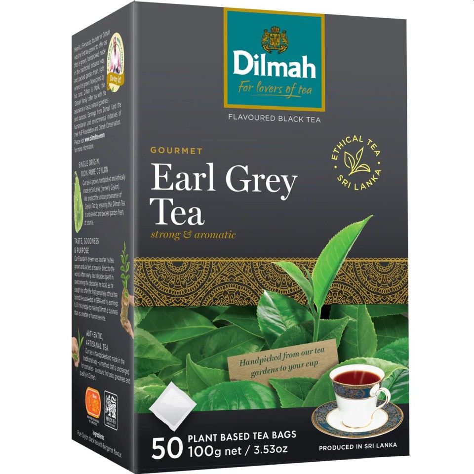 Dilmah Earl Grey Tea Bags Tagless Box Of 100