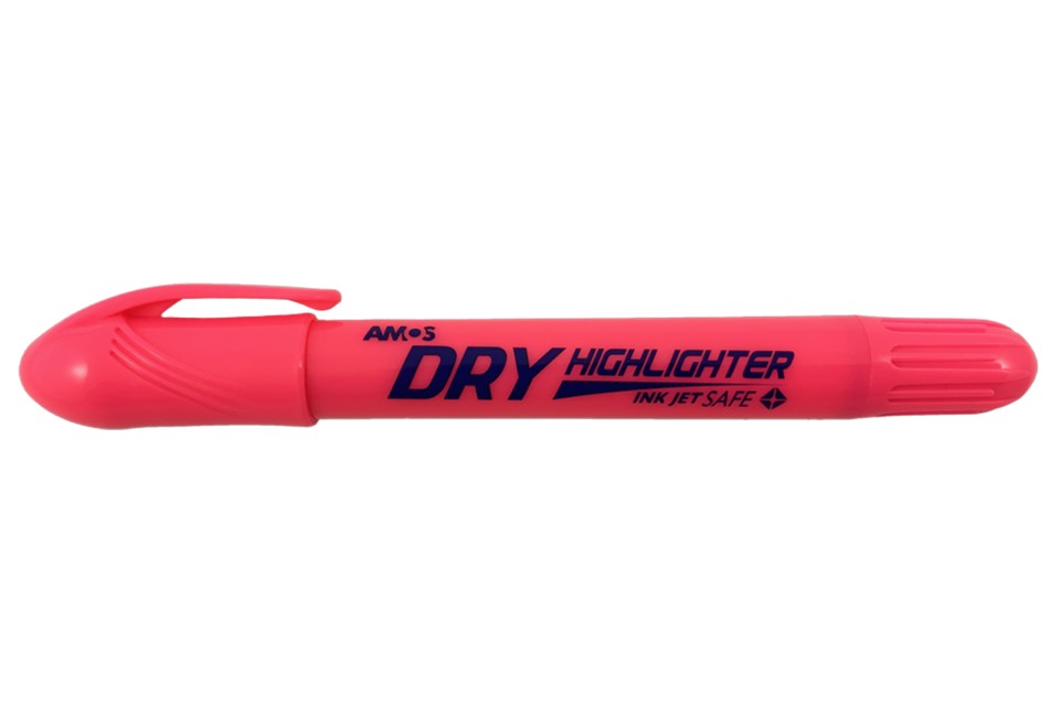 Amos Dry Highlighter Bullet Tip Fluoro Pink