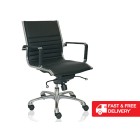 Seaquest ES Executive Swivel & Tilt Chair Lowback Black PU Synthetic Leather image