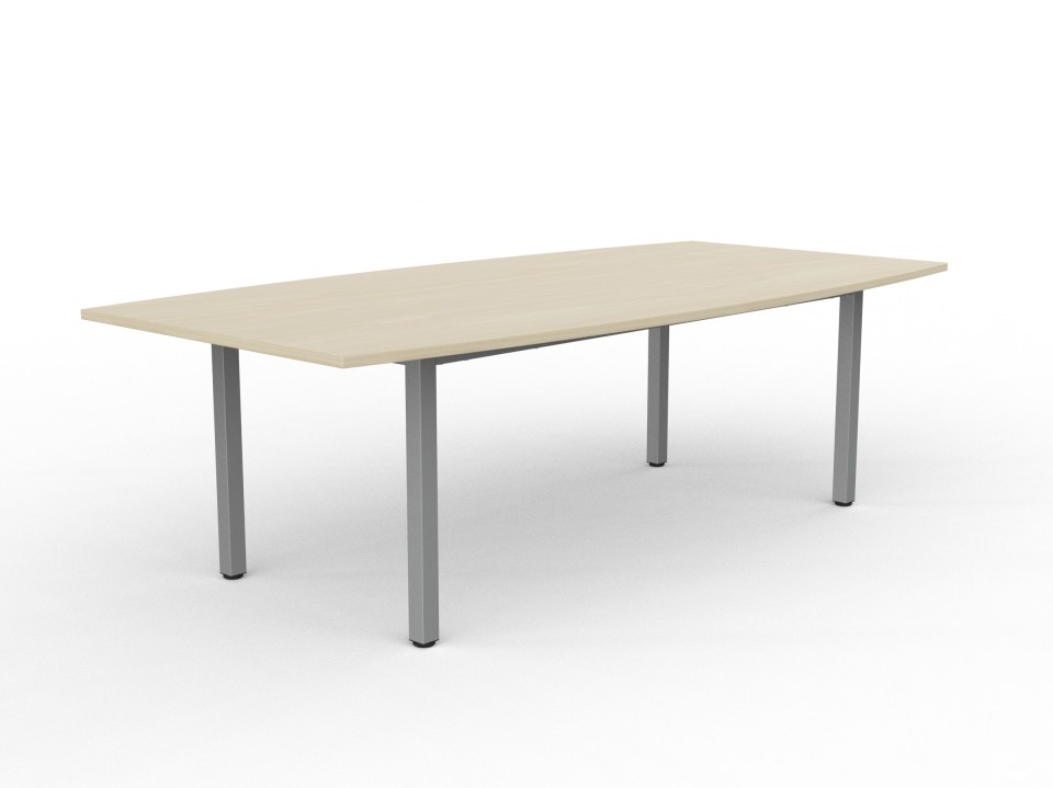 Cubit Boardroom Table 2400Wx1200Dmm Nordic Maple Top / Silver Frame