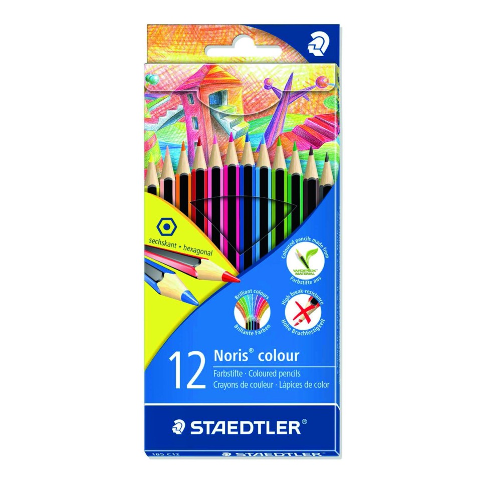 Staedtler Noris Coloured Pencils Assorted Colours Pack 12