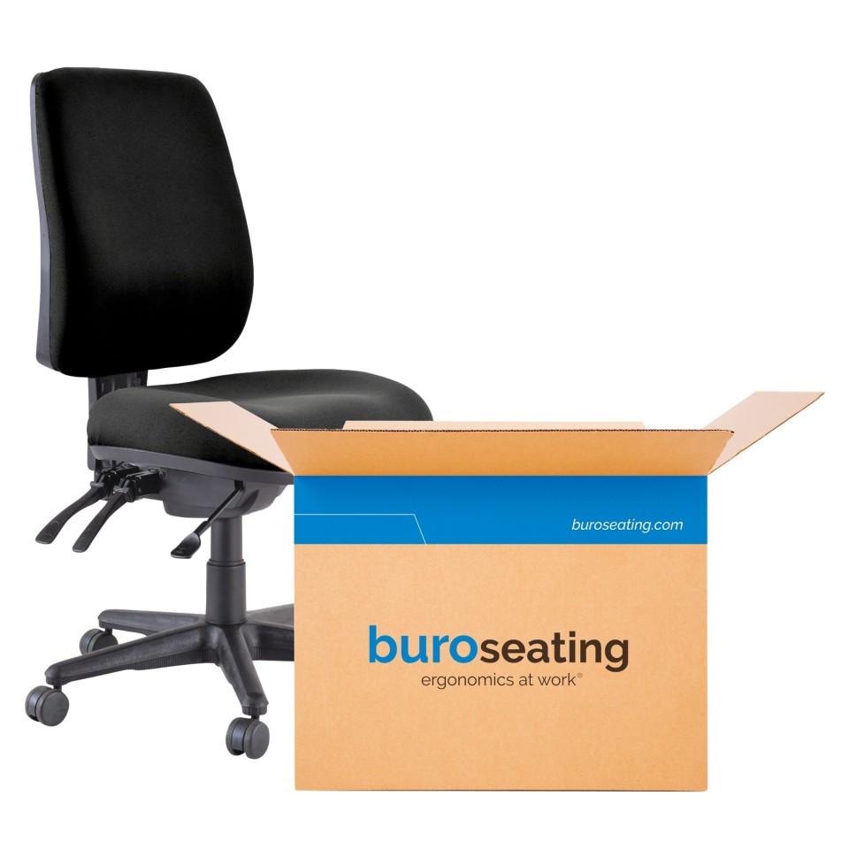Buro Roma Black 3 Lever High Back Chair Unassembled
