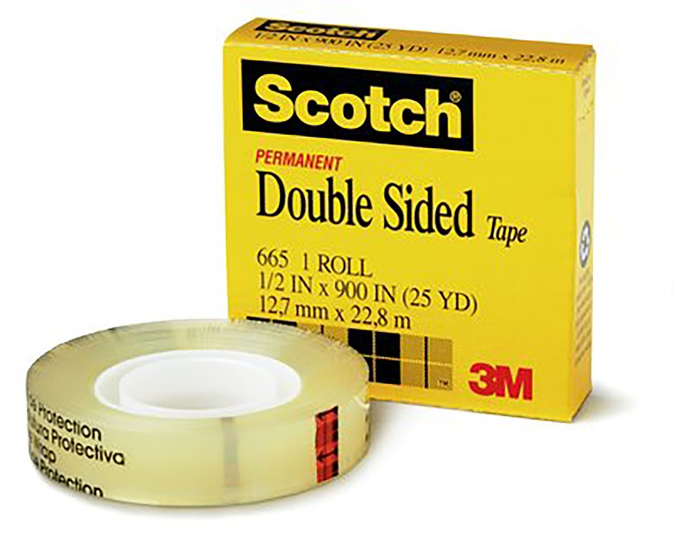 Scotch Double Sided Tape Permanent 665 19mm x 33m Roll