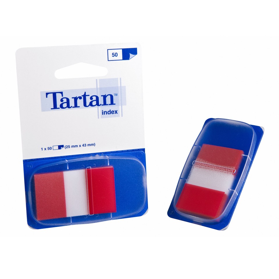 Tartan Flags Red 25mm X 43mm Pack 1